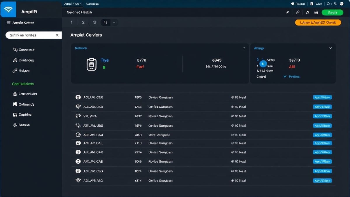 AmpliFi router admin dashboard showing connected devices and network status