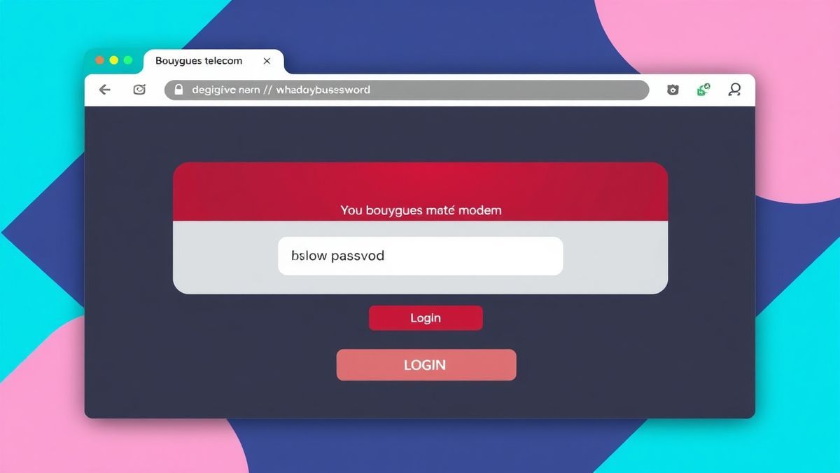 bouygues telecom bbox modem login page with password field in a browser, clean and simple