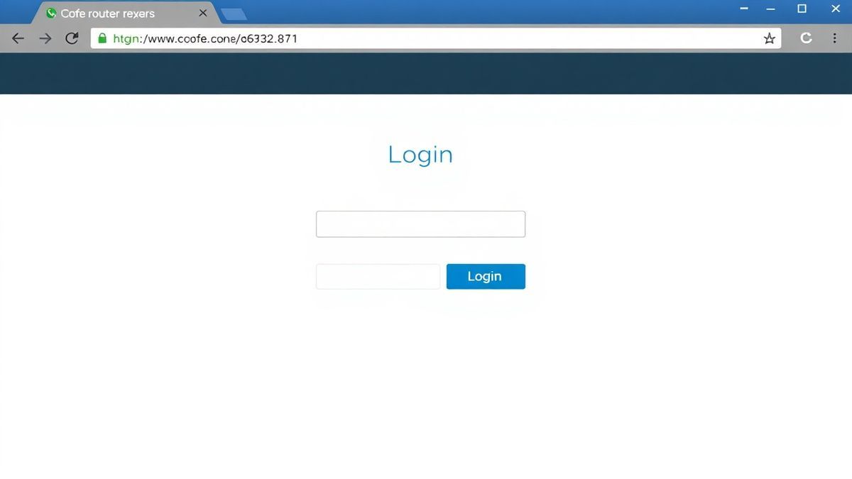 A screenshot of a web browser displaying the Cofe router login page with fields for username and password, and a clear 