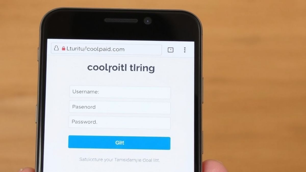 screenshot of the Coolpad Surf hotspot login page on a smartphone browser, showing username and password fields