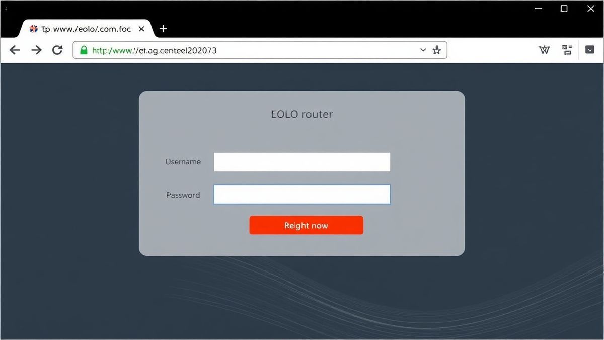 web browser showing the EOLO router admin login interface with fields for username and password