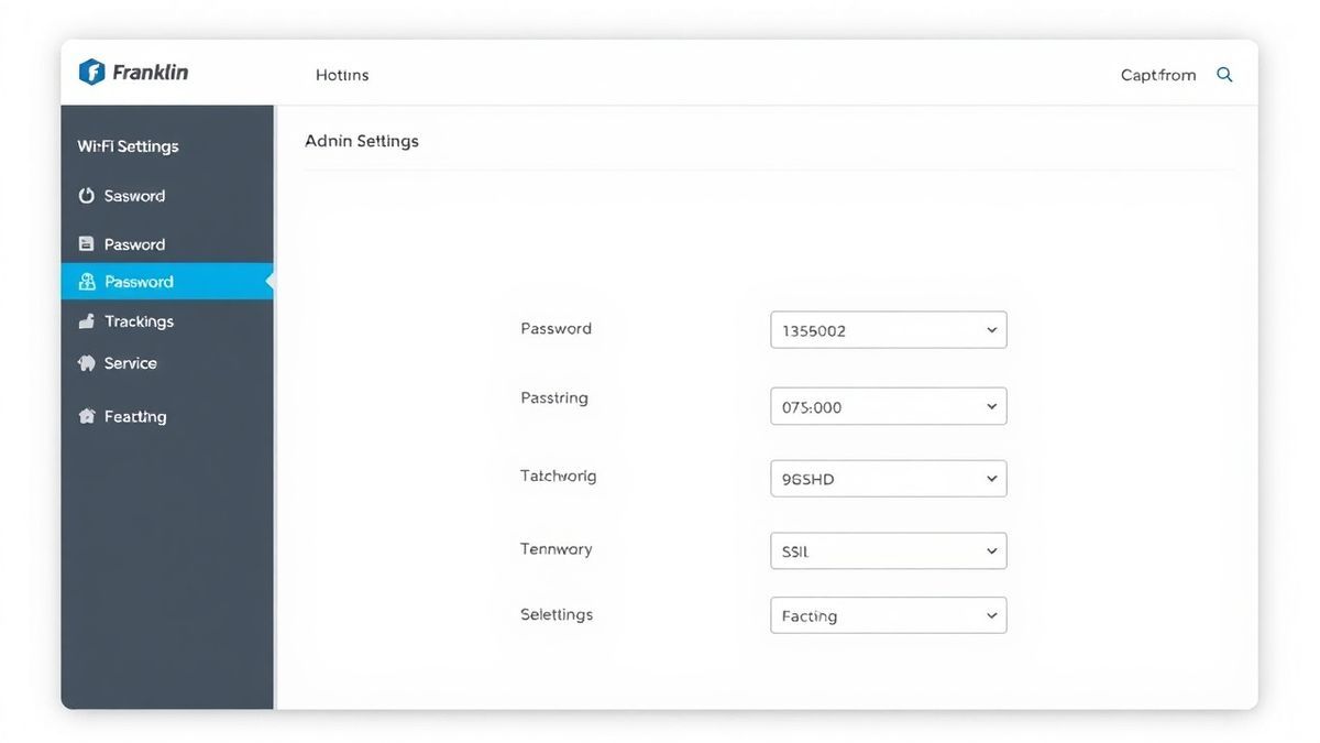 router admin dashboard for Franklin mobile hotspot showing Wi-Fi settings interface with password and SSID fields