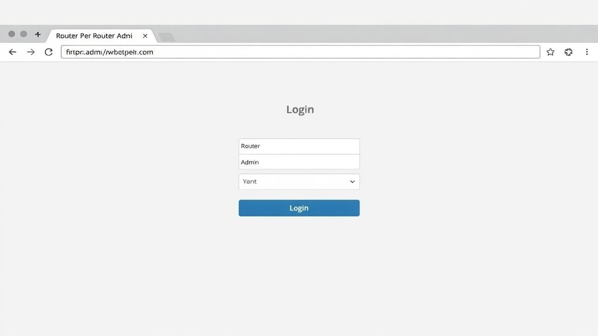 router admin login page interface in browser, clean UI