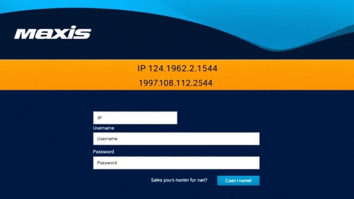screenshot of Maxis router login page showing IP address 192.168.1.254 and empty username and password fields