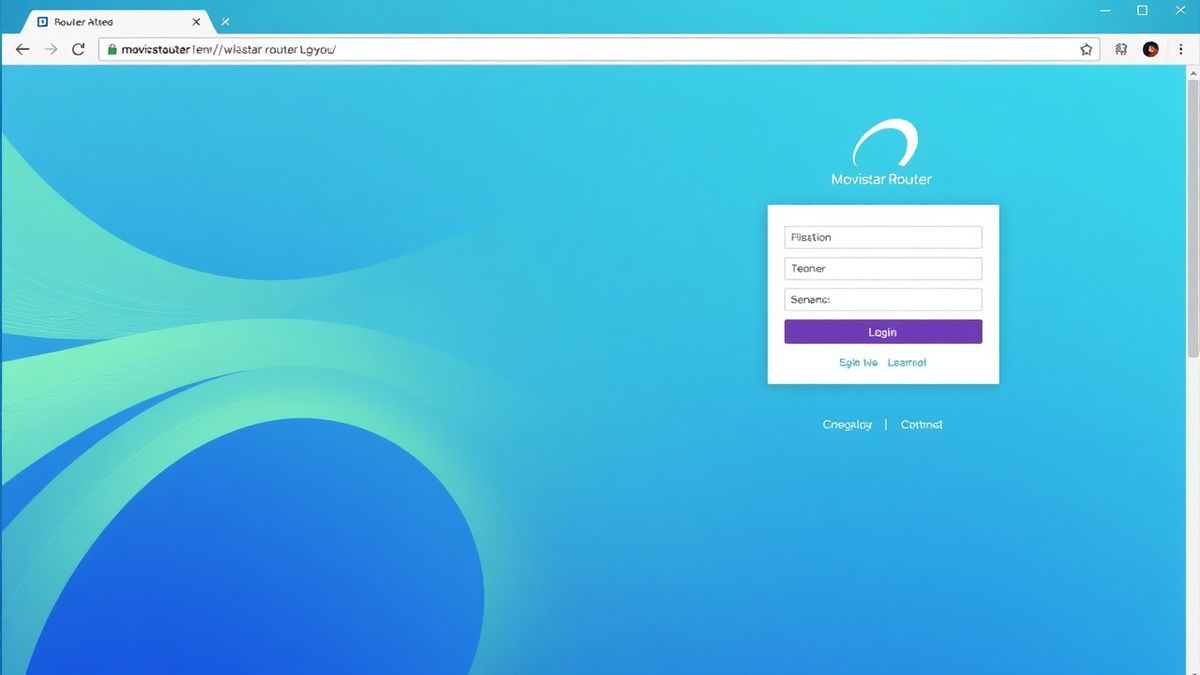 movistar router admin login page interface in browser, clean UI