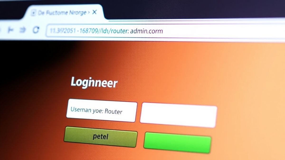 close-up screenshot of a router admin login page on a browser with username and password fields