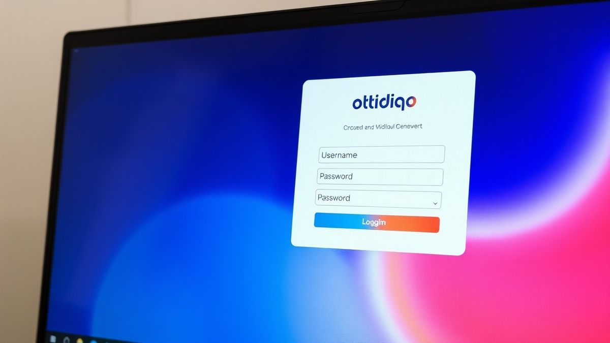 odido modem login interface on a computer screen showing username and password fields