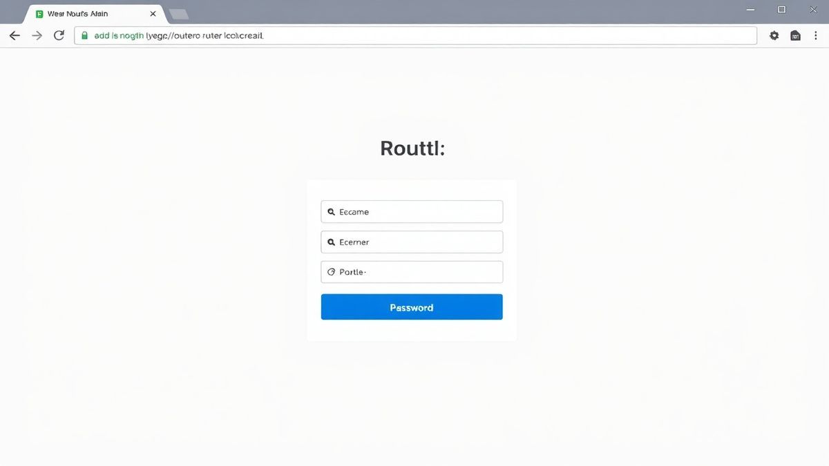 clean router admin login page interface showing username and password fields in a web browser