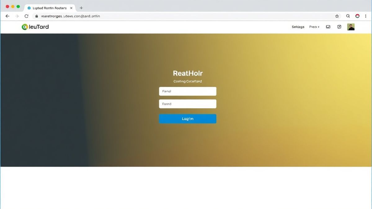 router admin login page interface in browser, clean UI