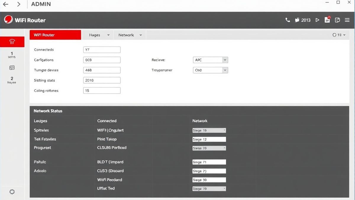 The main dashboard of a Singtel router admin panel, showing WiFi settings, connected devices, and network status