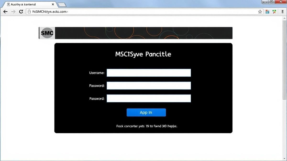 SMC router admin login page showing username and password fields in a web browser
