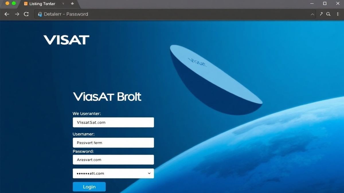 viasat router login page showing username and password fields in a web browser