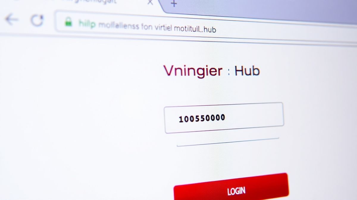a close-up screenshot of a web browser with the Virgin Media Hub login page, showing the password field and login button, clear interface