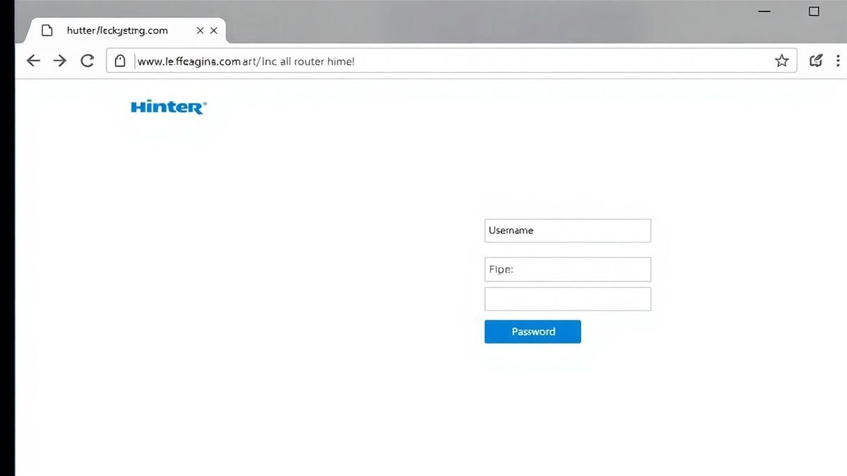 A screenshot of a router admin login page in a web browser, showing fields for username and password.